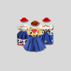 Girls’ Western Cowgirl Costume Dress with Red Hat