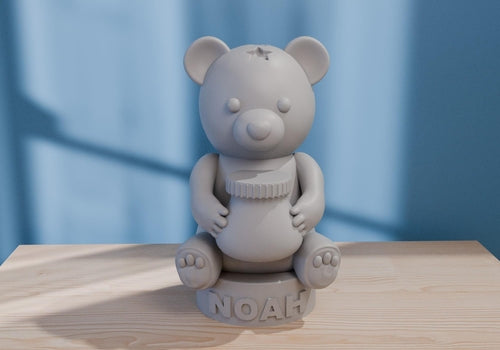 Personalized Teddy Bear Night Light – Custom Baby Room Decor Gift | 4"
